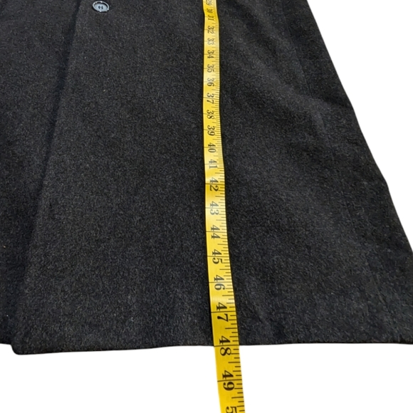Mario Valente Merino Lambswool Coat 40 Charcoal Black Made In Italy Quiet Luxury - Picture 12 of 13